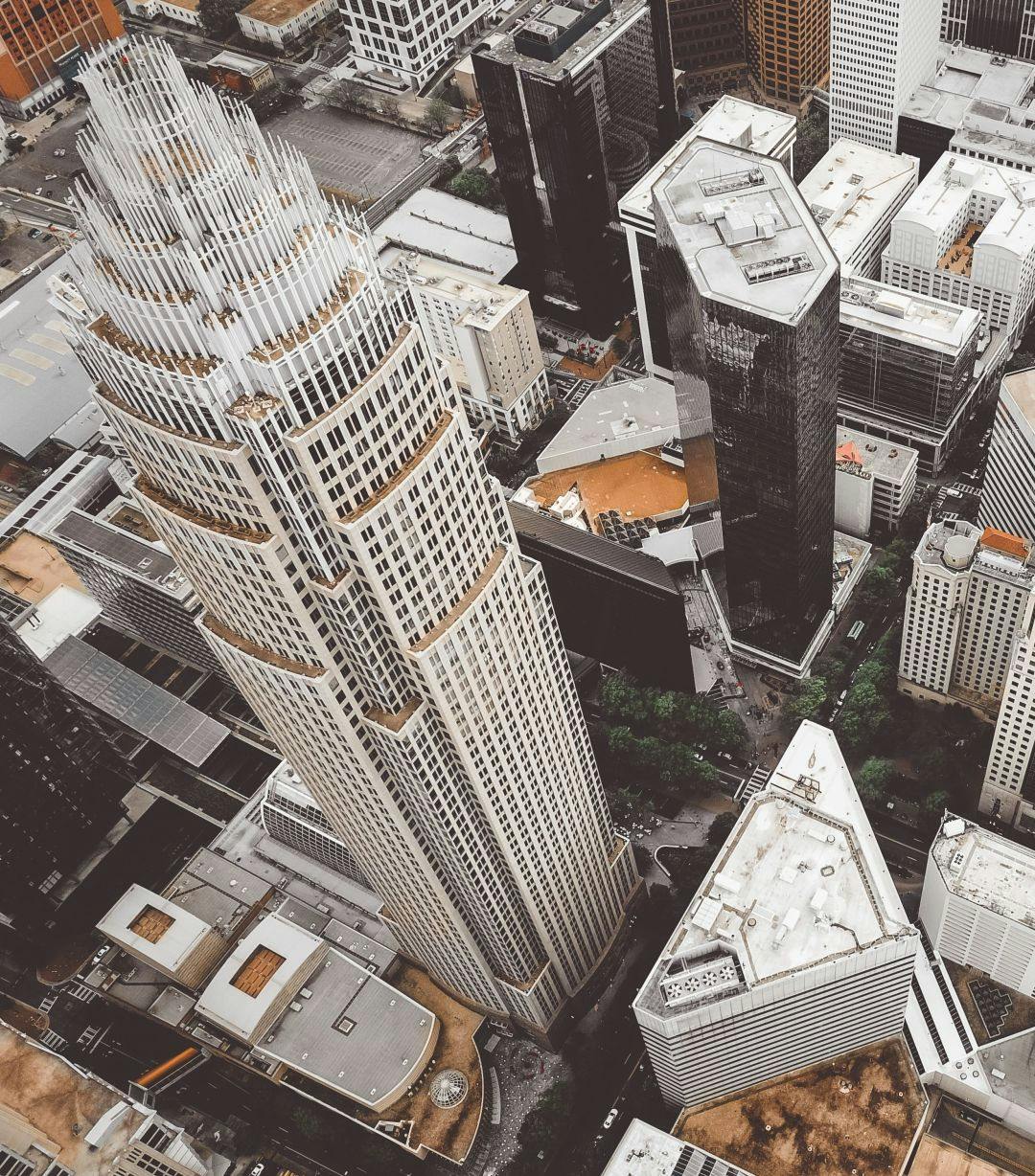 An arial view of a building in Charlotte