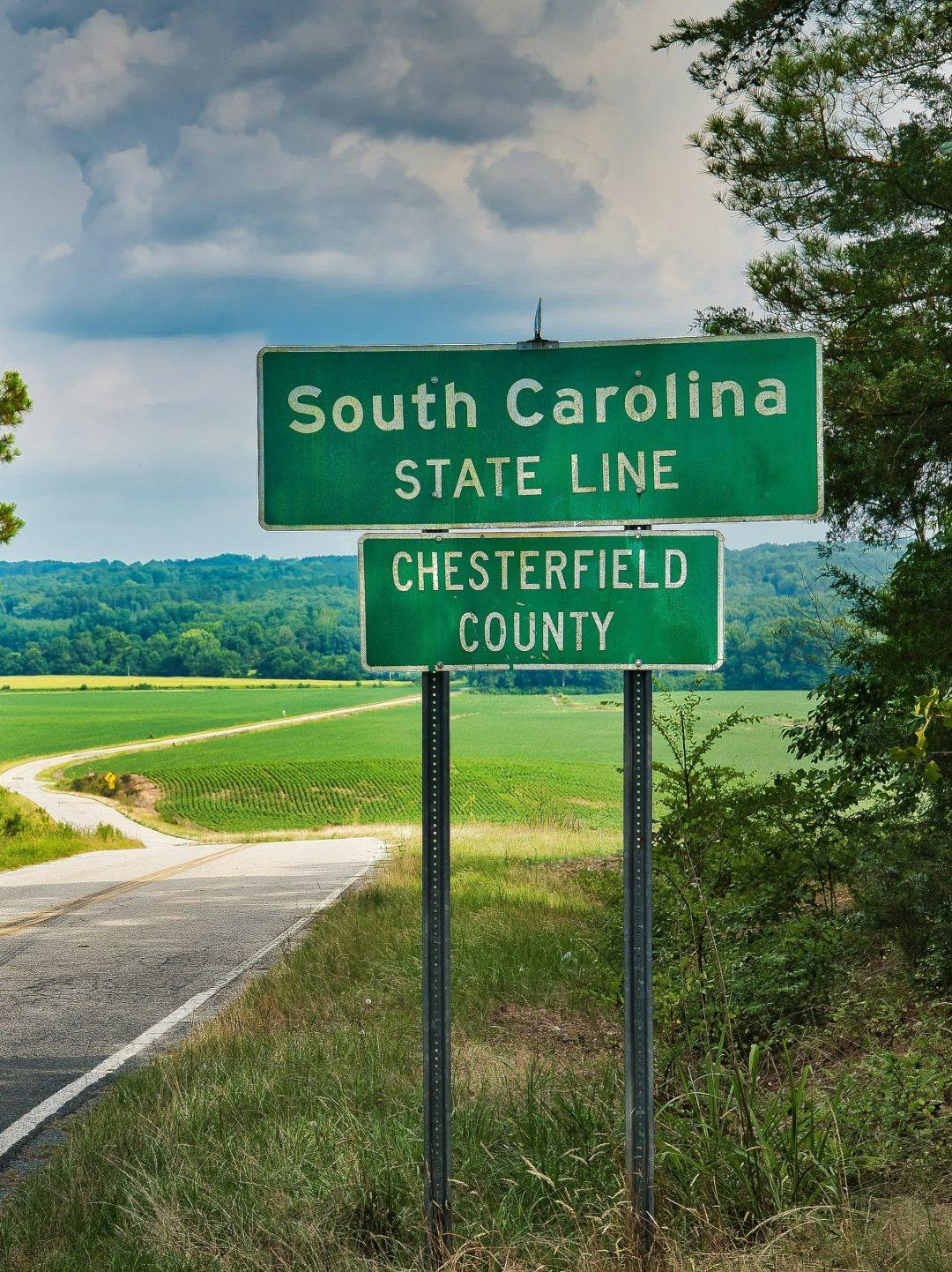 South Carolina State line sign