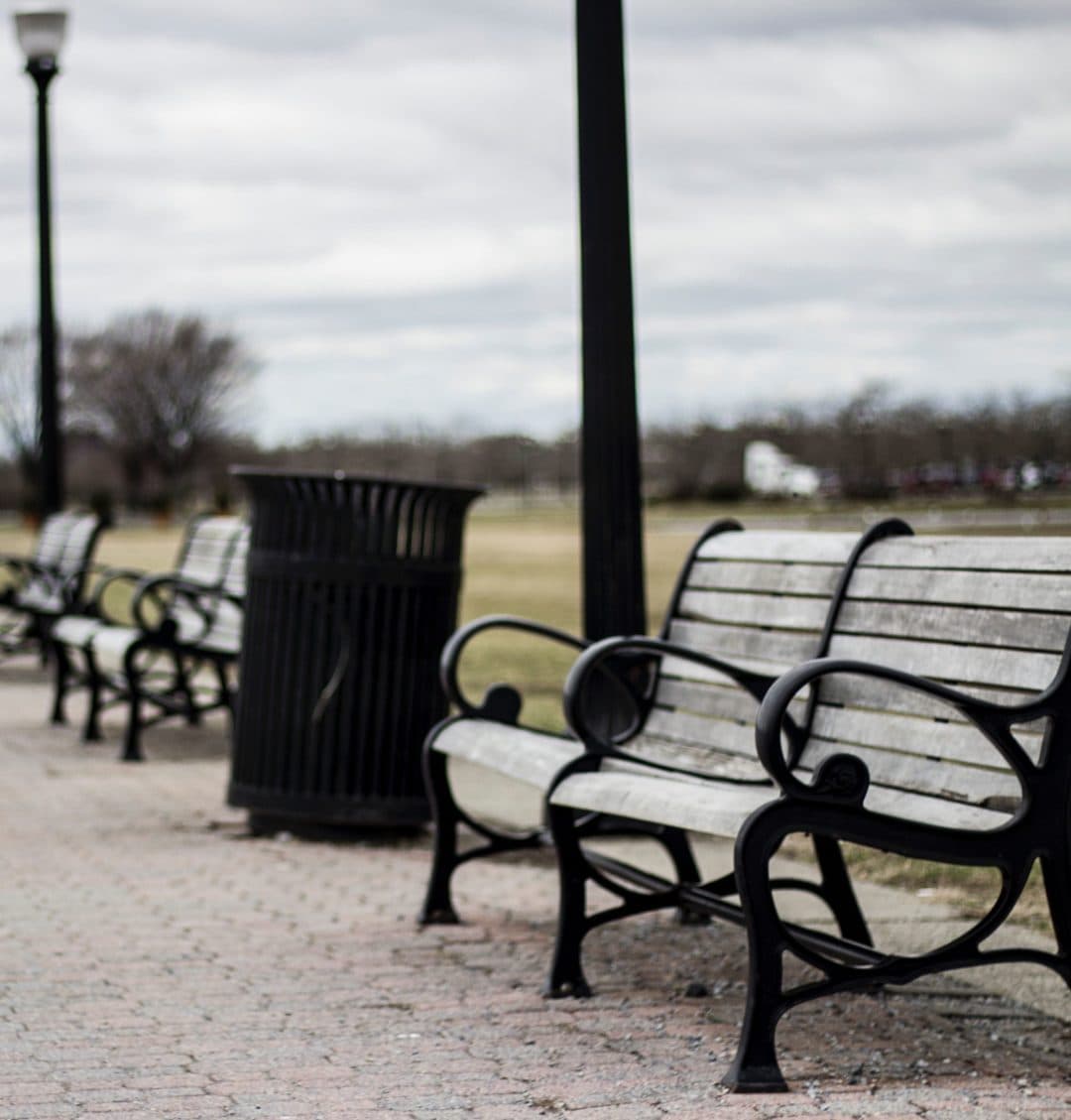 Park bench in Jersey City