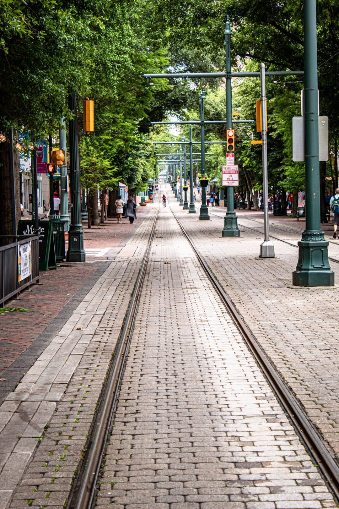 Trolley tracks in Memphis