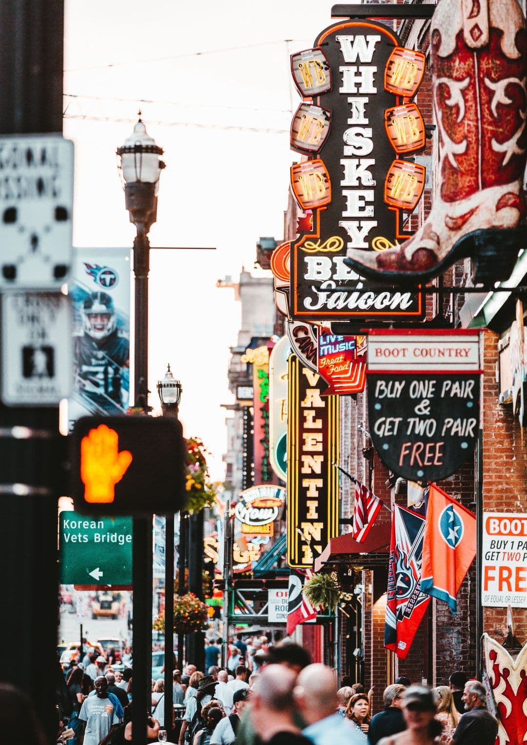 A busy street in Nashville