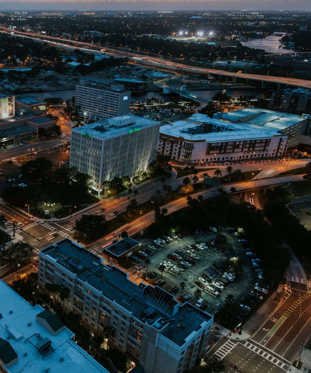 An aerial view of Tampa