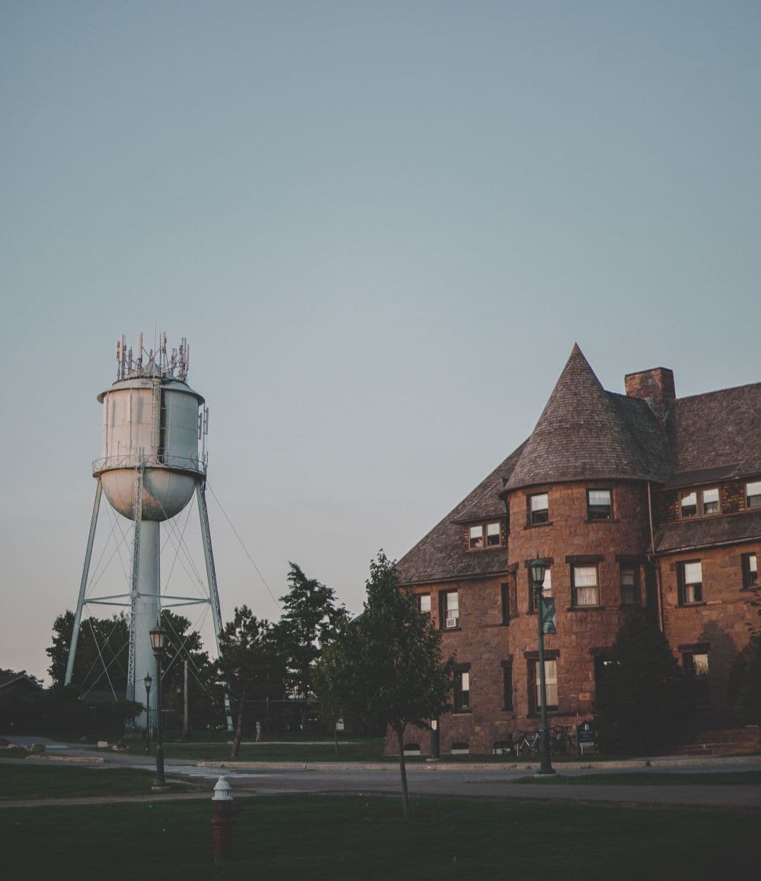 A water tower in Burlington