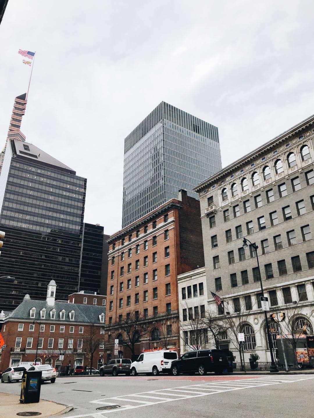 A street corner in downtown Baltimore