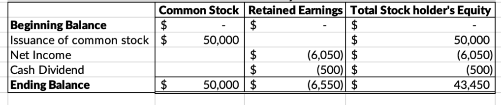equity statement example